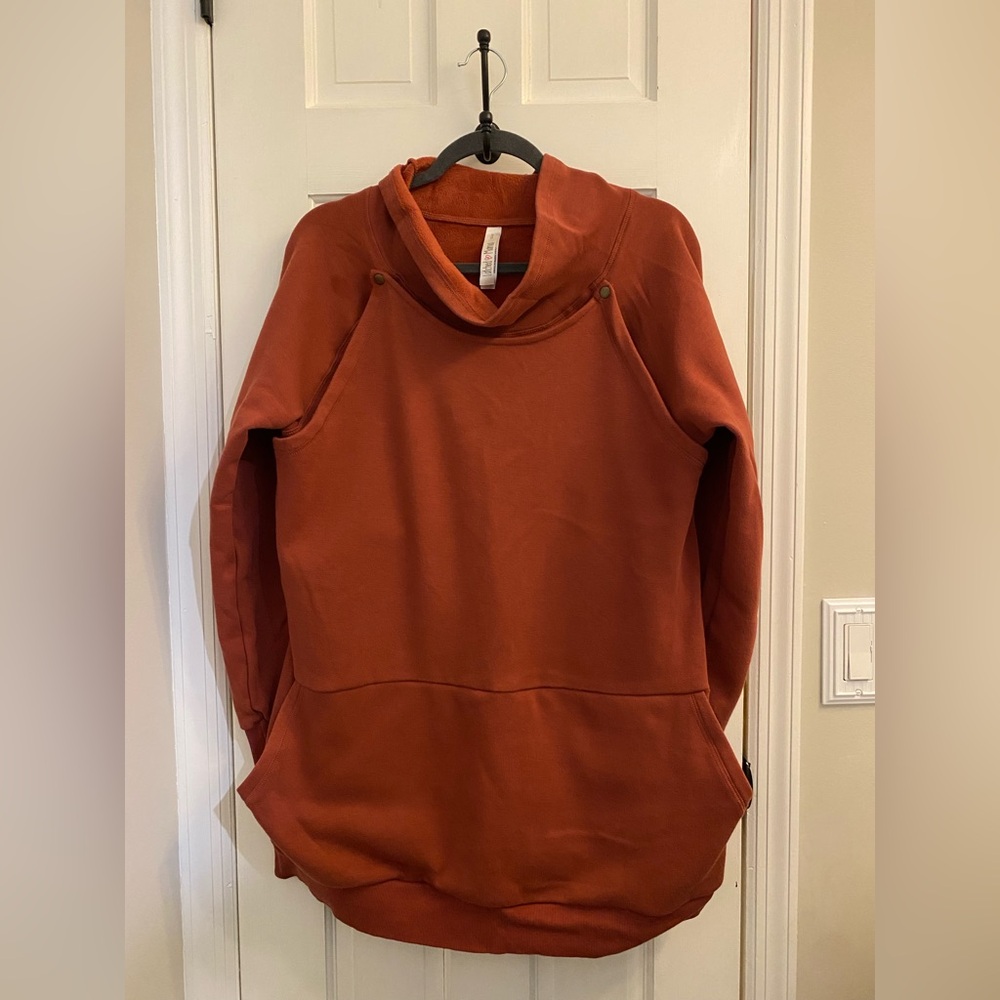 Latched Mama Cowl Neck Sweater in Rust